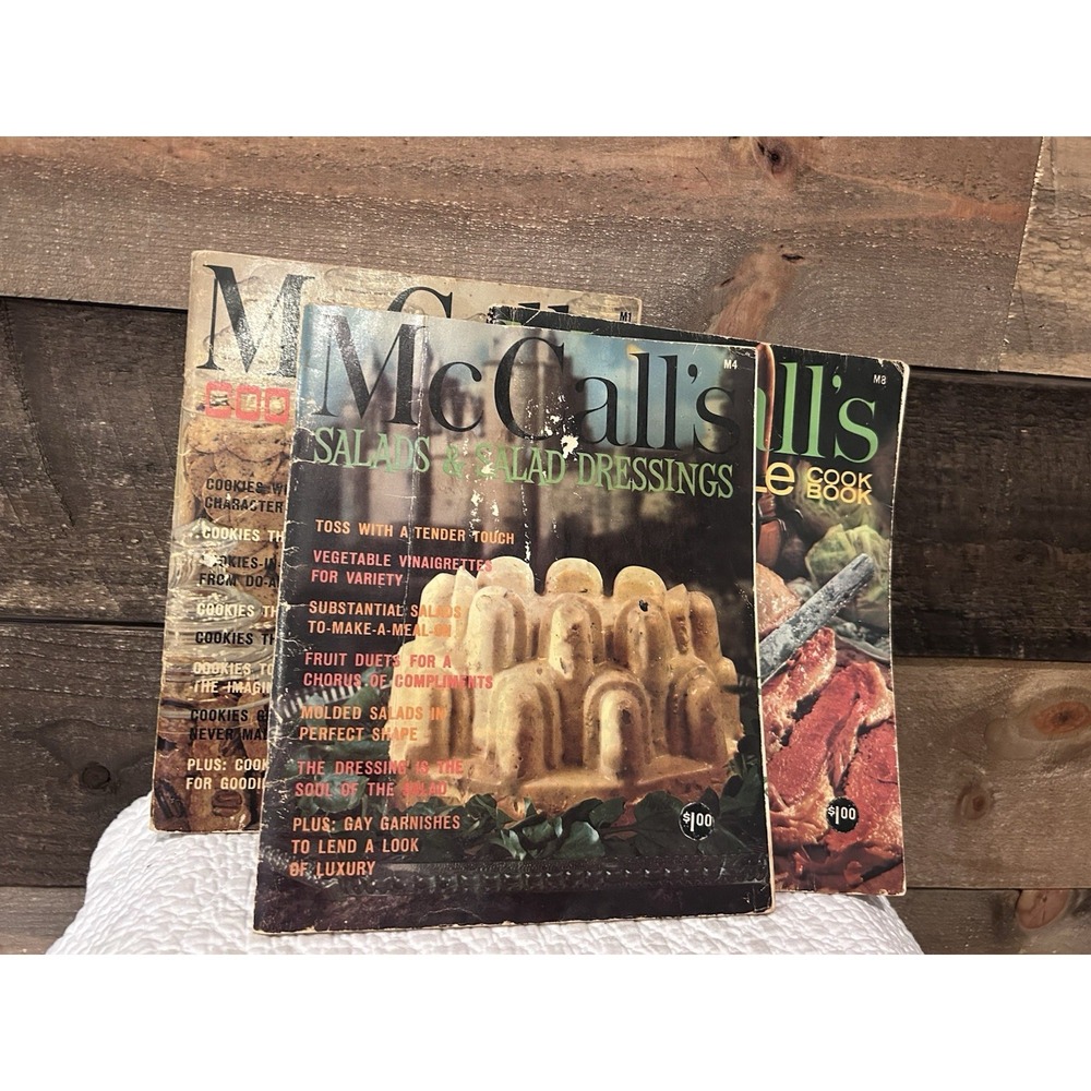 Vintage Lot of 3 McCall's Book of Salads Family Style Cookie Collection